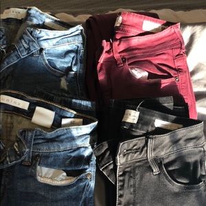 4 pairs of denim jeans